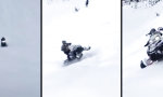Funny Video - Schwerer Anstieg mit dem Schneemobil