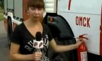 Funny Video - Die Reporterin und der Feuerlöscher