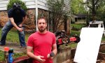 Lustiges Video : Rasenmäher Spraypaint mit Pointe