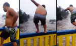 Idiot springt in die Flut