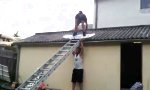 Lustiges Video : Leiter-Wakeboarding vom Dach