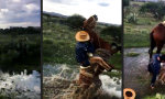 Funny Video - Cowboy Slip n Slide