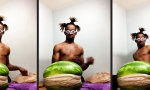 Melone vs hunderte Gummibänder