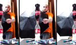 Lustiges Video : Cola, Mentos, Regenschirm...