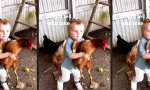 Lustiges Video : Das Kind, das Huhn, der Witz