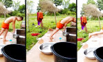 Funny Video : Handstand ins Becken - was kann schon schiefgehen?